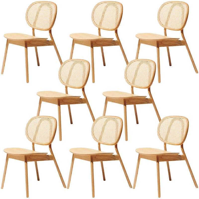 Silla de comedor de ratán contemporánea muebles laterales de comedor abiertos en acabado mate