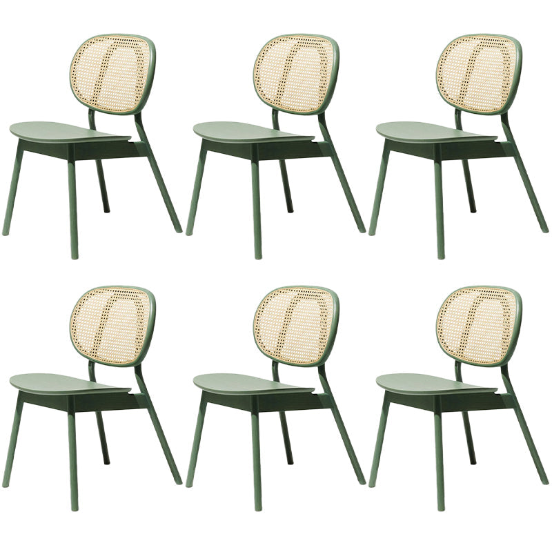 Silla de comedor de ratán contemporánea muebles laterales de comedor abiertos en acabado mate