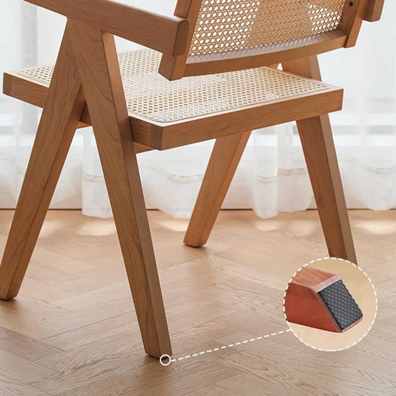 Oak Solid Wood Dining Chair Traditional Rattan Dining Arm Chair Clearhalo 'Dining Chairs' 'Dining Tables & Seating' 'dining_chair' 'furn' 'furn_dining_chair' 'Furniture' 'Kitchen & Dining Furniture' 5321093