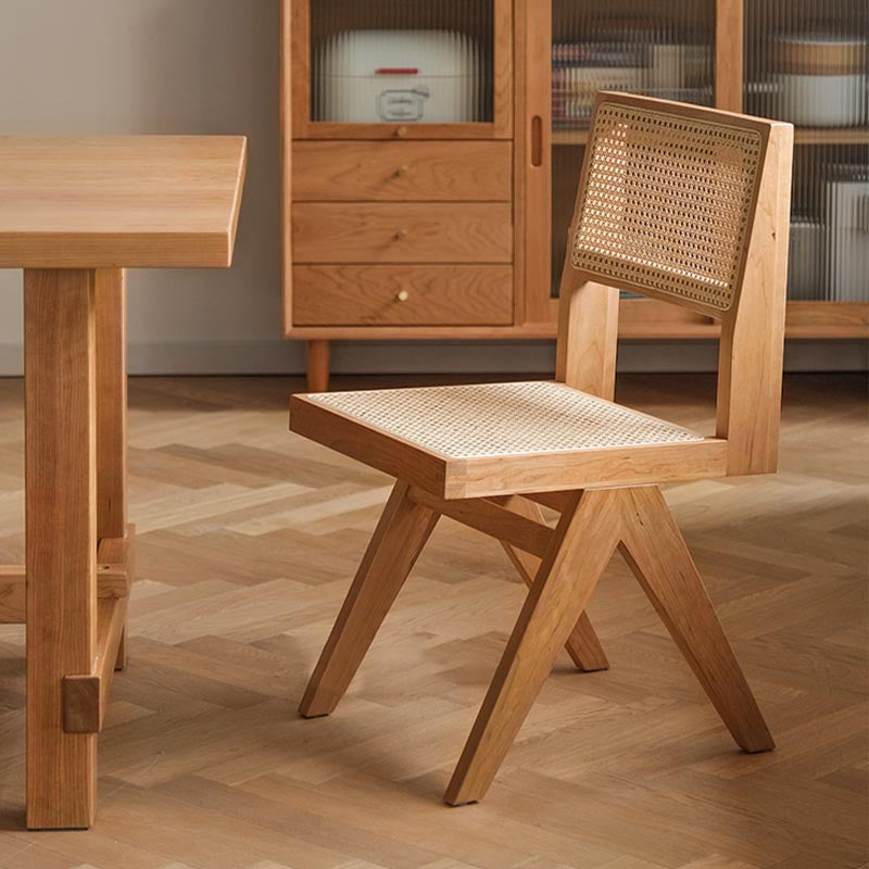 Oak Solid Wood Dining Chair Traditional Rattan Dining Arm Chair Clearhalo 'Dining Chairs' 'Dining Tables & Seating' 'dining_chair' 'furn' 'furn_dining_chair' 'Furniture' 'Kitchen & Dining Furniture' 5321096