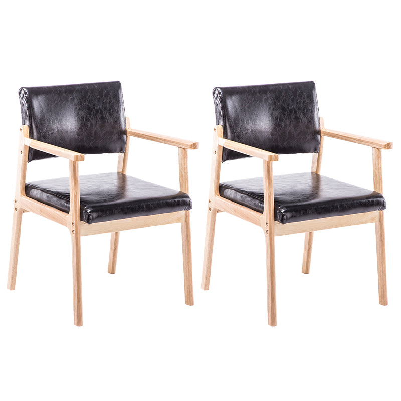 Zeitgenössischer Holzarmstuhl offener Essnebelmöbel im matten Finish offener Rücken