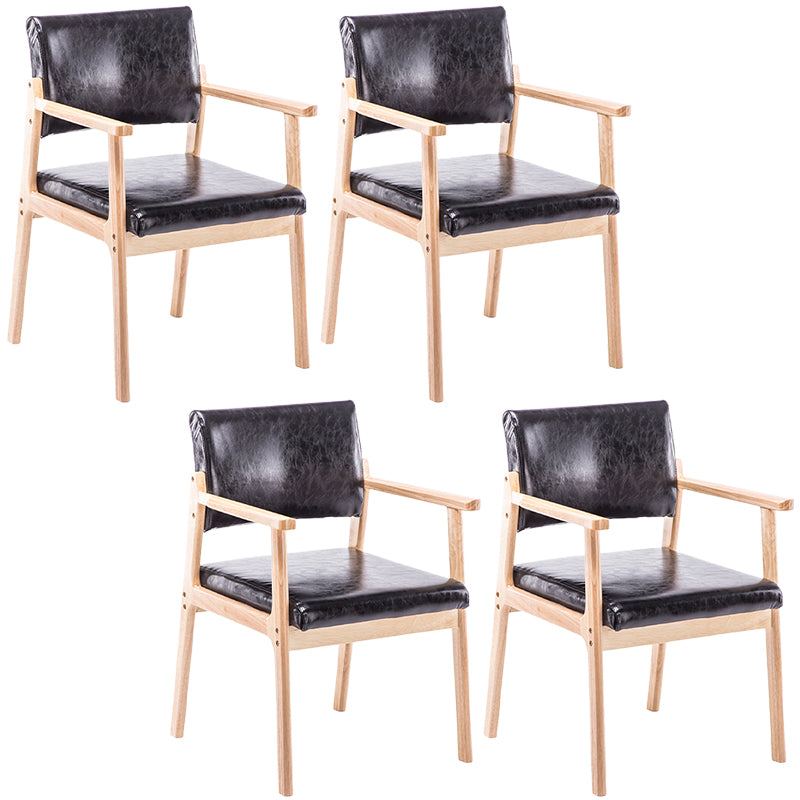 Zeitgenössischer Holzarmstuhl offener Essnebelmöbel im matten Finish offener Rücken