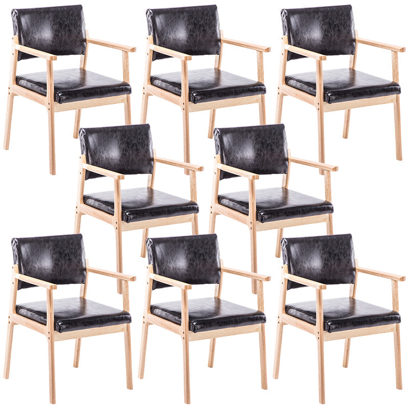 Zeitgenössischer Holzarmstuhl offener Essnebelmöbel im matten Finish offener Rücken