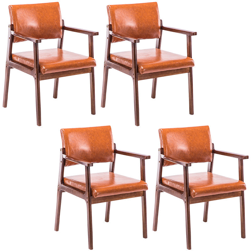 Zeitgenössischer Holzarmstuhl offener Essnebelmöbel im matten Finish offener Rücken