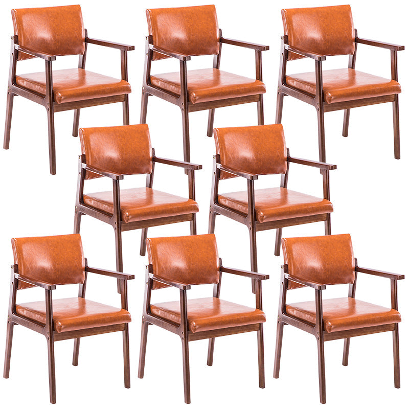 Zeitgenössischer Holzarmstuhl offener Essnebelmöbel im matten Finish offener Rücken