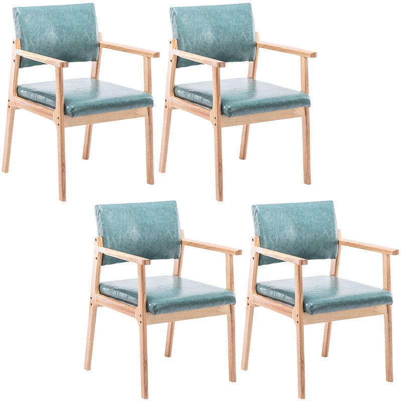 Zeitgenössischer Holzarmstuhl offener Essnebelmöbel im matten Finish offener Rücken