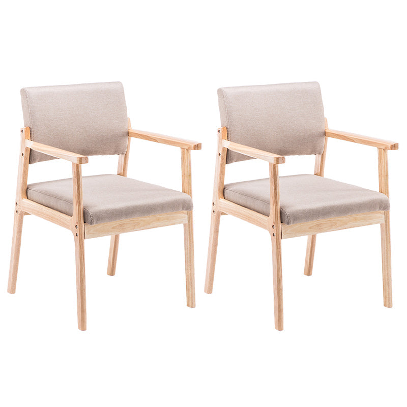 Zeitgenössischer Holzarmstuhl offener Essnebelmöbel im matten Finish offener Rücken