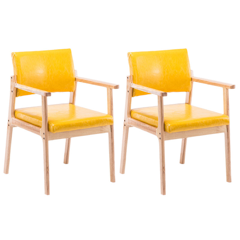 Zeitgenössischer Holzarmstuhl offener Essnebelmöbel im matten Finish offener Rücken