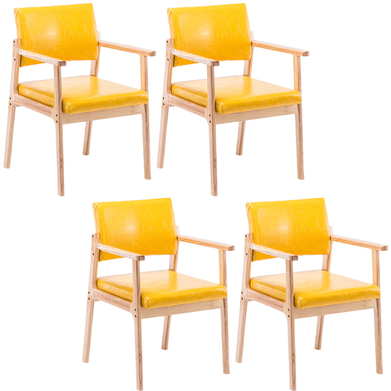 Zeitgenössischer Holzarmstuhl offener Essnebelmöbel im matten Finish offener Rücken