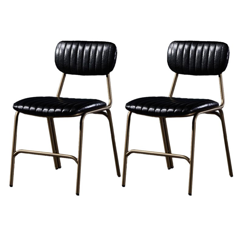 Chaise latéral glamour rembourrée PU en cuir PU en cuir pour salle à manger