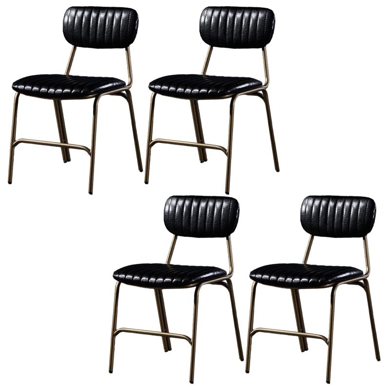 Chaise latéral glamour rembourrée PU en cuir PU en cuir pour salle à manger