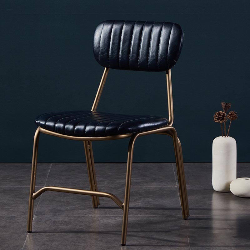 Chaise latéral glamour rembourrée PU en cuir PU en cuir pour salle à manger