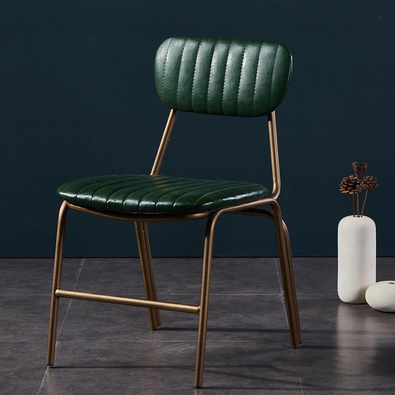 Chaise latéral glamour rembourrée PU en cuir PU en cuir pour salle à manger