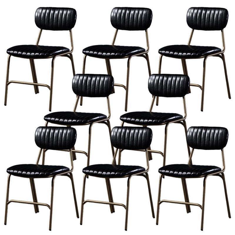 Chaise latéral glamour rembourrée PU en cuir PU en cuir pour salle à manger