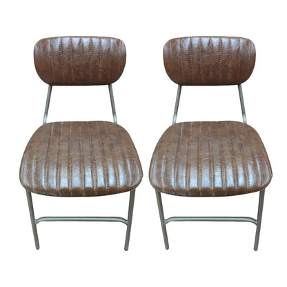 Chaise latéral glamour rembourrée PU en cuir PU en cuir pour salle à manger