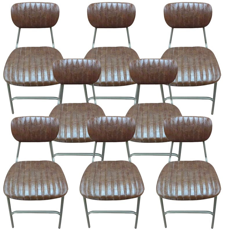 Chaise latéral glamour rembourrée PU en cuir PU en cuir pour salle à manger