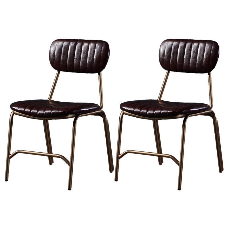 Chaise latéral glamour rembourrée PU en cuir PU en cuir pour salle à manger