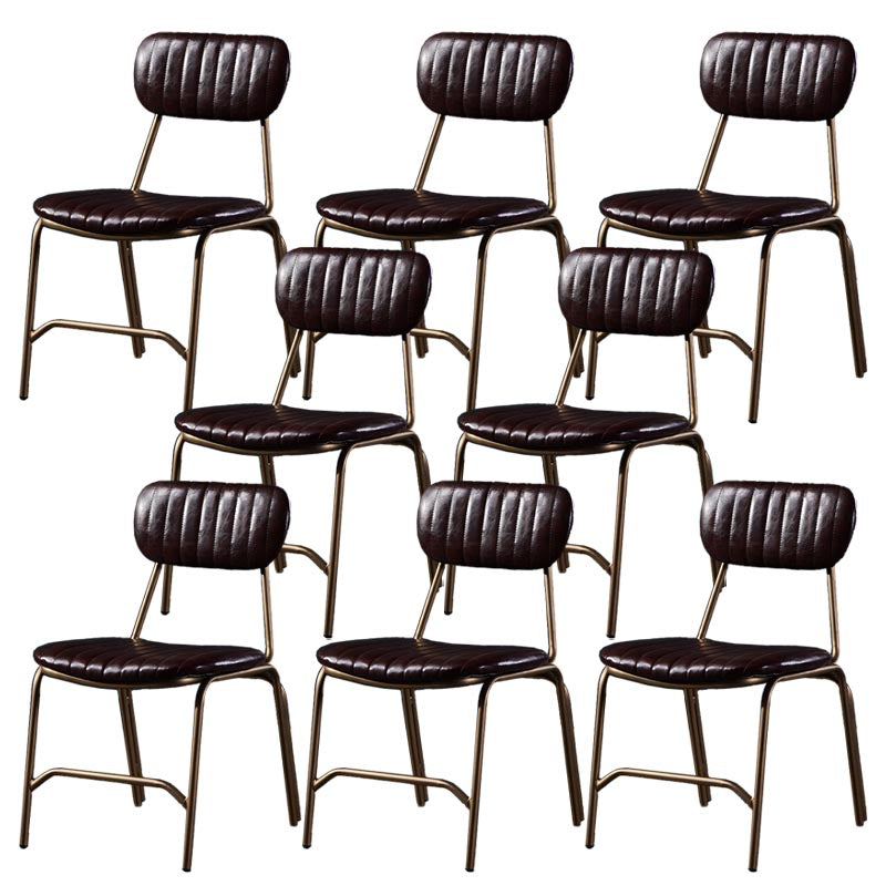 Chaise latéral glamour rembourrée PU en cuir PU en cuir pour salle à manger