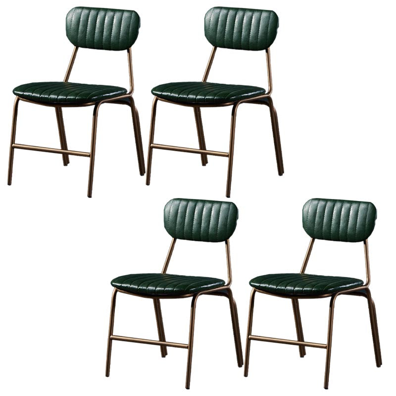 Chaise latéral glamour rembourrée PU en cuir PU en cuir pour salle à manger