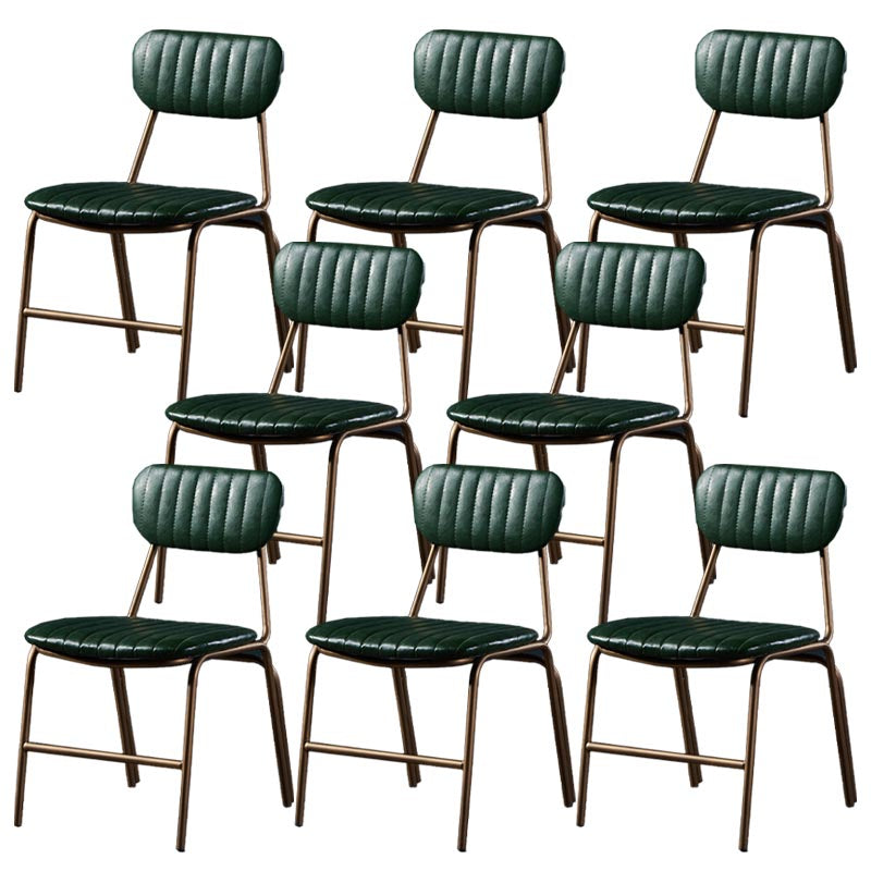 Chaise latéral glamour rembourrée PU en cuir PU en cuir pour salle à manger