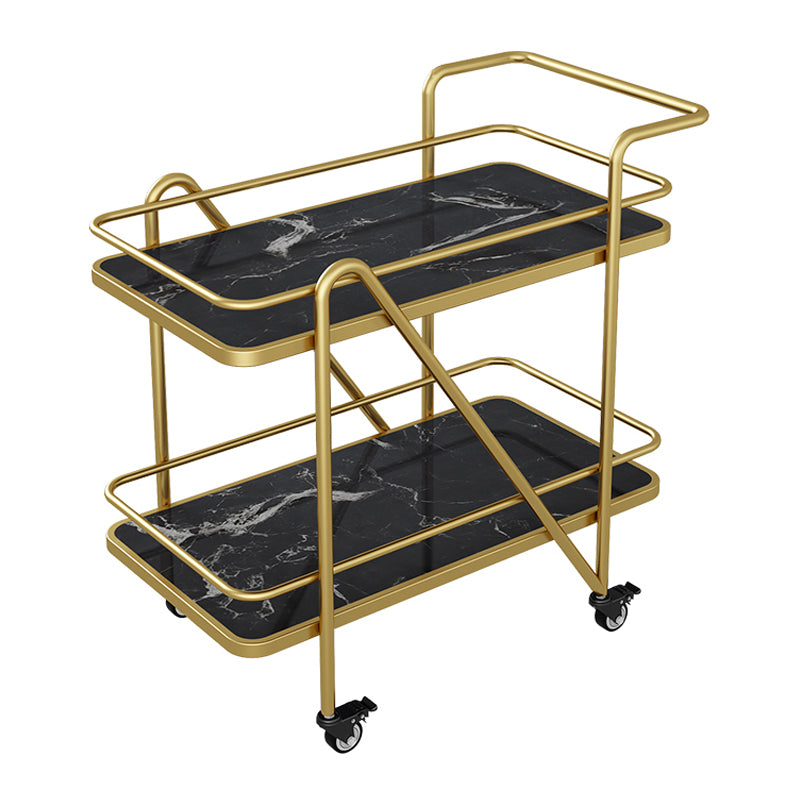 29.92" High Rolling Contemporary Prep Table Metal Prep Table for Restaurant Black Gold Clearhalo 'furn' 'furn_kitchen_islands_carts' 'Furniture' 'Kitchen & Dining Furniture' 'Kitchen Islands & Carts' 'kitchen_islands_carts' 5321360
