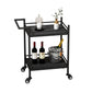 29.52" High Rolling Contemporary Prep Table Stone Prep Table Black Black Clearhalo 'furn' 'furn_kitchen_islands_carts' 'Furniture' 'Kitchen & Dining Furniture' 'Kitchen Islands & Carts' 'kitchen_islands_carts' 5321369