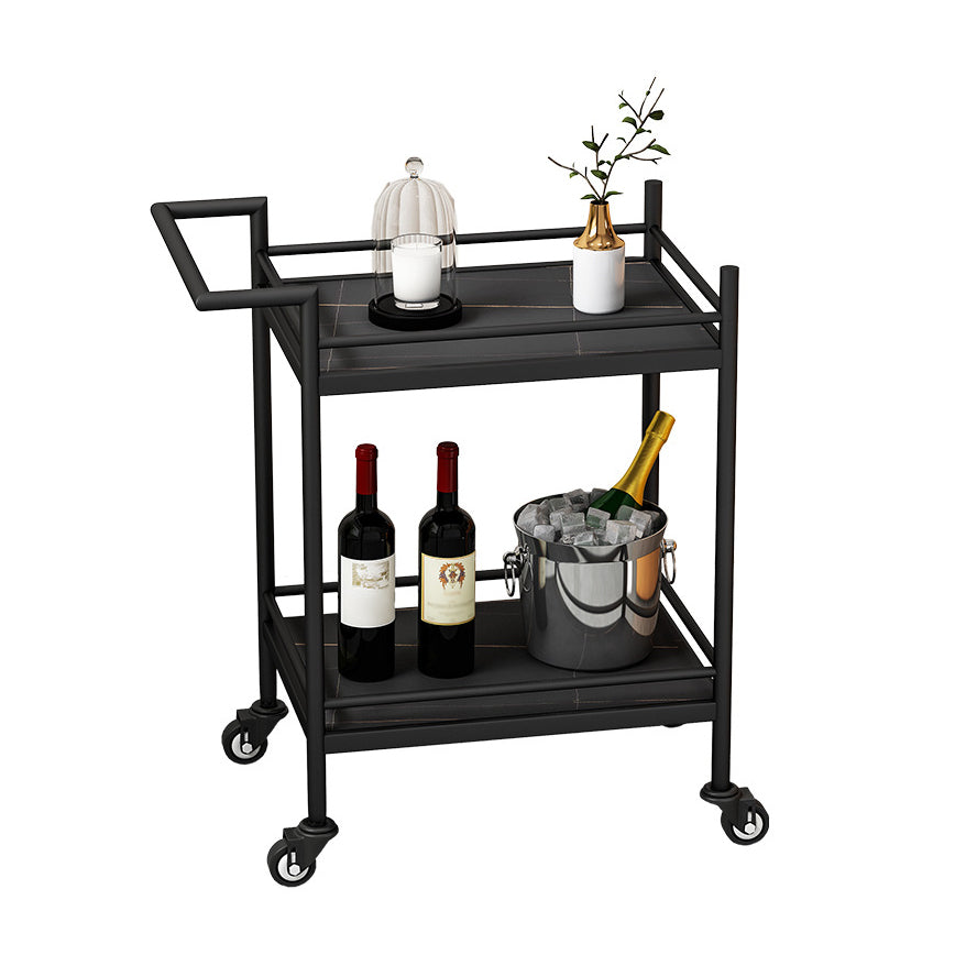 29.52" High Rolling Contemporary Prep Table Stone Prep Table Black Black Clearhalo 'furn' 'furn_kitchen_islands_carts' 'Furniture' 'Kitchen & Dining Furniture' 'Kitchen Islands & Carts' 'kitchen_islands_carts' 5321369