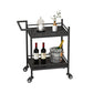 29.52" High Rolling Contemporary Prep Table Stone Prep Table Textured Black Black Clearhalo 'furn' 'furn_kitchen_islands_carts' 'Furniture' 'Kitchen & Dining Furniture' 'Kitchen Islands & Carts' 'kitchen_islands_carts' 5321374