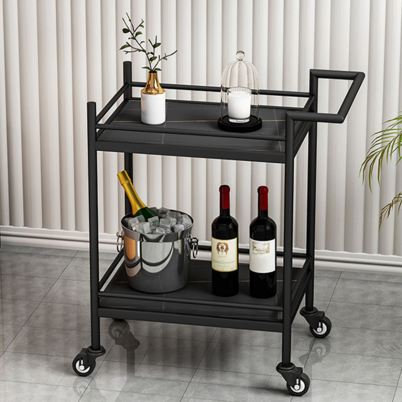 29.52" High Rolling Contemporary Prep Table Stone Prep Table Clearhalo 'furn' 'furn_kitchen_islands_carts' 'Furniture' 'Kitchen & Dining Furniture' 'Kitchen Islands & Carts' 'kitchen_islands_carts' 5321375