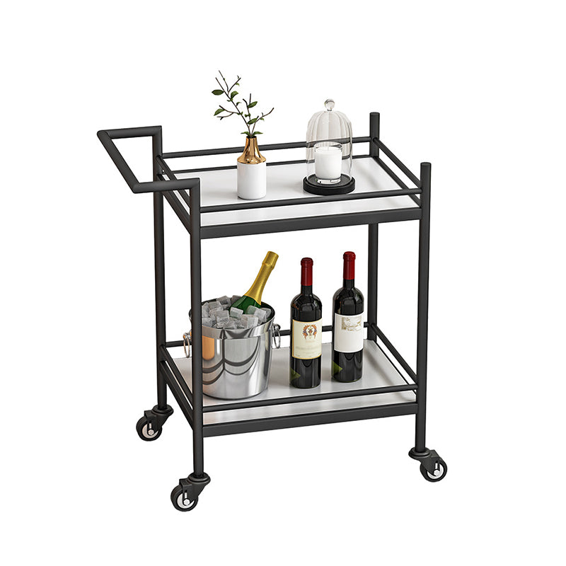 29.52" High Rolling Contemporary Prep Table Stone Prep Table Textured White Black Clearhalo 'furn' 'furn_kitchen_islands_carts' 'Furniture' 'Kitchen & Dining Furniture' 'Kitchen Islands & Carts' 'kitchen_islands_carts' 5321376