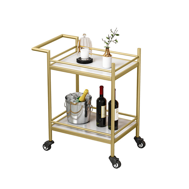 29.52" High Rolling Contemporary Prep Table Stone Prep Table Textured White Gold Clearhalo 'furn' 'furn_kitchen_islands_carts' 'Furniture' 'Kitchen & Dining Furniture' 'Kitchen Islands & Carts' 'kitchen_islands_carts' 5321380