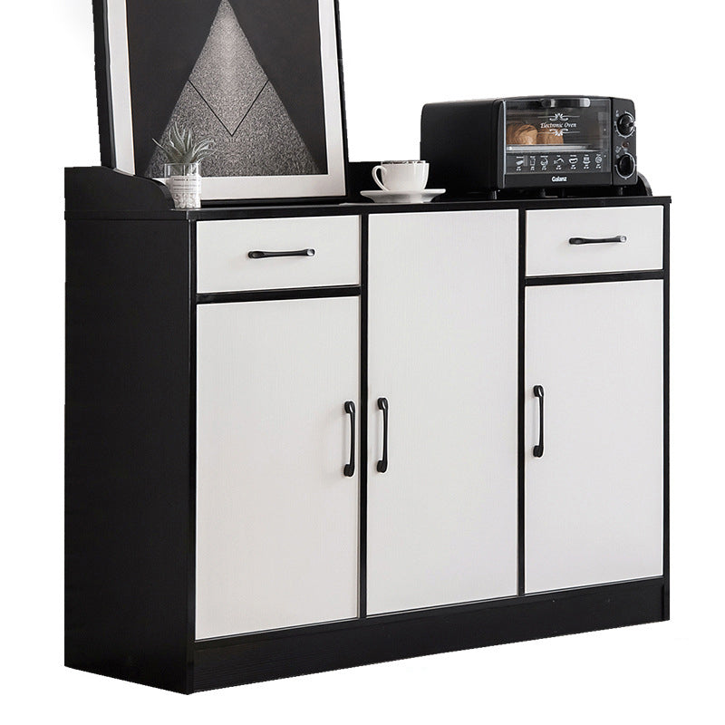 Modern Style Server Imitation Wood Sideboard with Door and Drawer for Dining Room 43"L x 16"W x 35"H Black-White Clearhalo 'buffet_sideboard' 'Buffets & Sideboards' 'furn' 'furn_buffet_sideboard' 'Furniture' 'Kitchen & Dining Furniture' 5321459