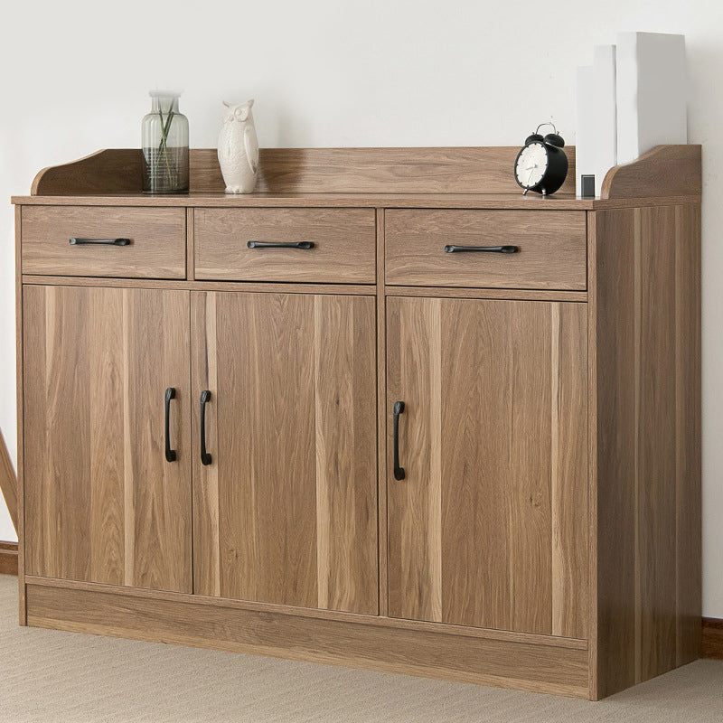 Modern Style Server Imitation Wood Sideboard with Door and Drawer for Dining Room 47"L x 16"W x 35"H Brown-Khaki Clearhalo 'buffet_sideboard' 'Buffets & Sideboards' 'furn' 'furn_buffet_sideboard' 'Furniture' 'Kitchen & Dining Furniture' 5321461