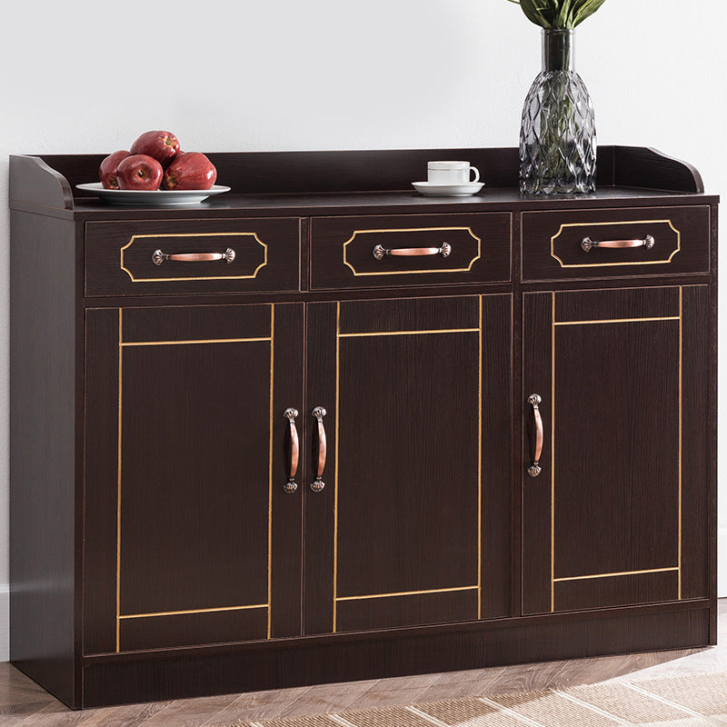 Modern Style Server Imitation Wood Sideboard with Door and Drawer for Dining Room 47"L x 16"W x 35"H Gold-Brown Clearhalo 'buffet_sideboard' 'Buffets & Sideboards' 'furn' 'furn_buffet_sideboard' 'Furniture' 'Kitchen & Dining Furniture' 5321463