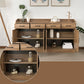 Modern Style Server Imitation Wood Sideboard with Door and Drawer for Dining Room Clearhalo 'buffet_sideboard' 'Buffets & Sideboards' 'furn' 'furn_buffet_sideboard' 'Furniture' 'Kitchen & Dining Furniture' 5321466