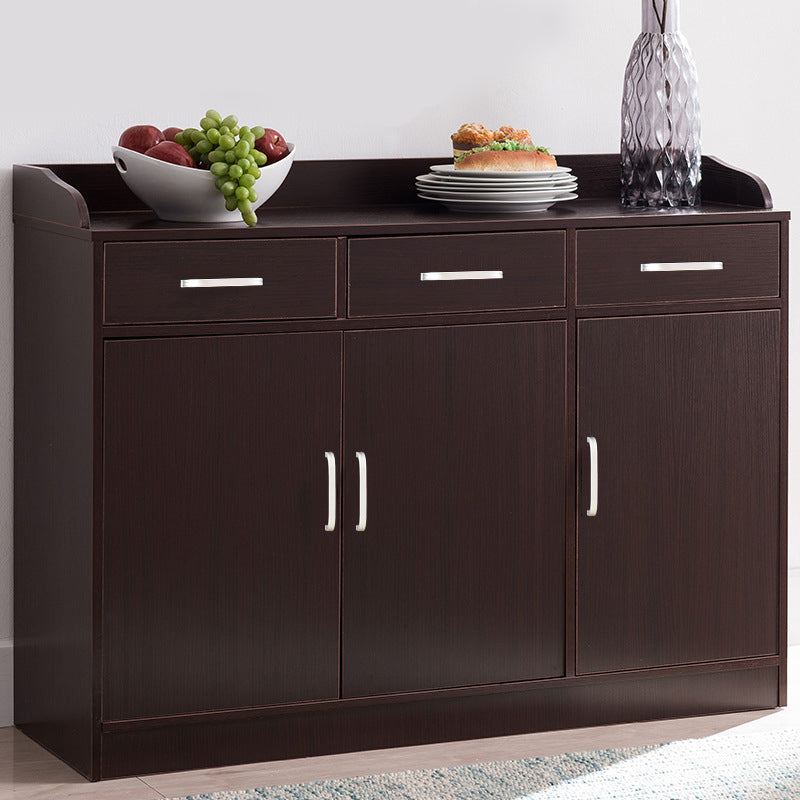 Modern Style Server Imitation Wood Sideboard with Door and Drawer for Dining Room 47"L x 16"W x 35"H Silver Brown Clearhalo 'buffet_sideboard' 'Buffets & Sideboards' 'furn' 'furn_buffet_sideboard' 'Furniture' 'Kitchen & Dining Furniture' 5321467