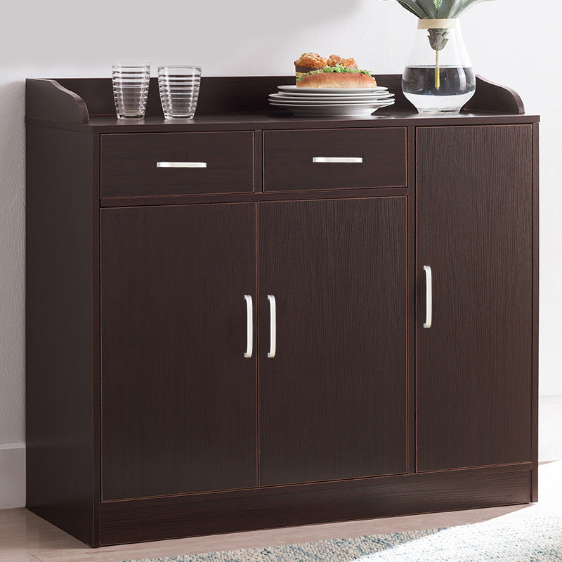 Modern Style Server Imitation Wood Sideboard with Door and Drawer for Dining Room 39"L x 16"W x 35"H Silver Brown Clearhalo 'buffet_sideboard' 'Buffets & Sideboards' 'furn' 'furn_buffet_sideboard' 'Furniture' 'Kitchen & Dining Furniture' 5321469