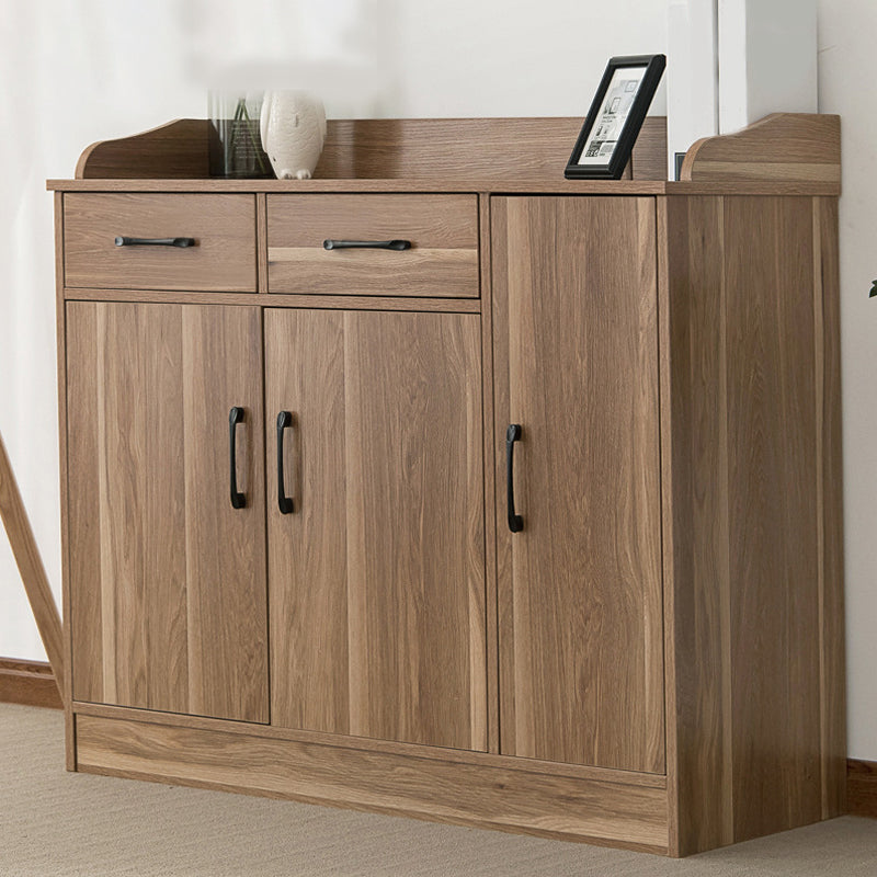 Modern Style Server Imitation Wood Sideboard with Door and Drawer for Dining Room 39"L x 16"W x 35"H Brown-Khaki Clearhalo 'buffet_sideboard' 'Buffets & Sideboards' 'furn' 'furn_buffet_sideboard' 'Furniture' 'Kitchen & Dining Furniture' 5321471