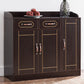 Modern Style Server Imitation Wood Sideboard with Door and Drawer for Dining Room 39"L x 16"W x 35"H Gold-Brown Clearhalo 'buffet_sideboard' 'Buffets & Sideboards' 'furn' 'furn_buffet_sideboard' 'Furniture' 'Kitchen & Dining Furniture' 5321472