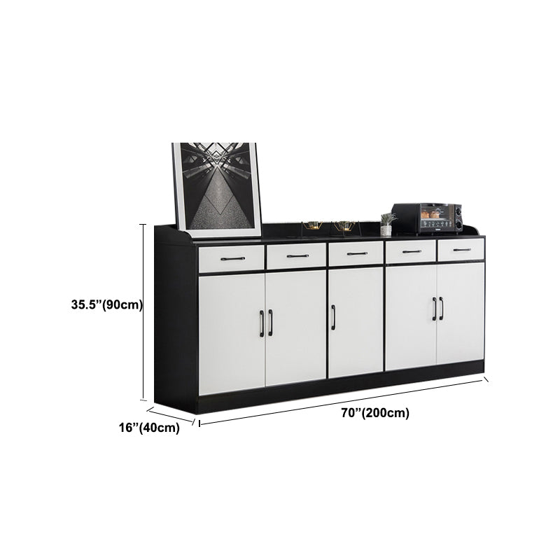 Modern Style Server Imitation Wood Sideboard with Door and Drawer for Dining Room Clearhalo 'buffet_sideboard' 'Buffets & Sideboards' 'furn' 'furn_buffet_sideboard' 'Furniture' 'Kitchen & Dining Furniture' 5321483