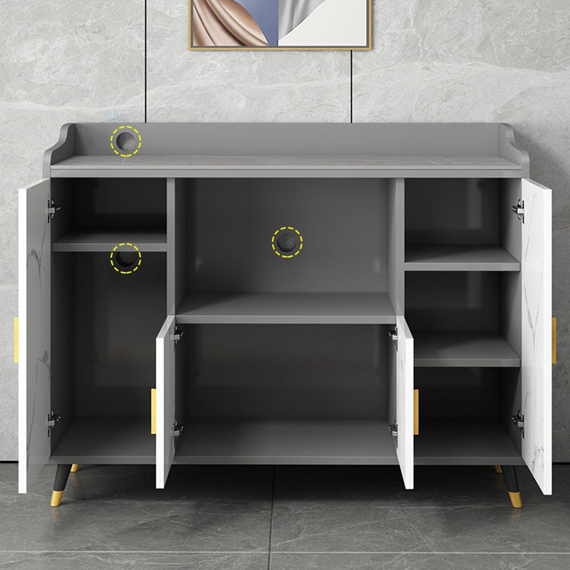 Sieto -board in stile moderno imitazione in legno di stoccaggio aperto credenza con porte