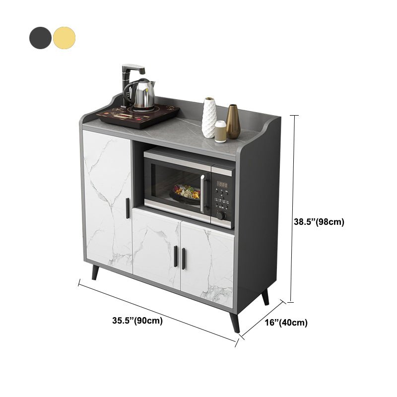 Sieto -board in stile moderno imitazione in legno di stoccaggio aperto credenza con porte