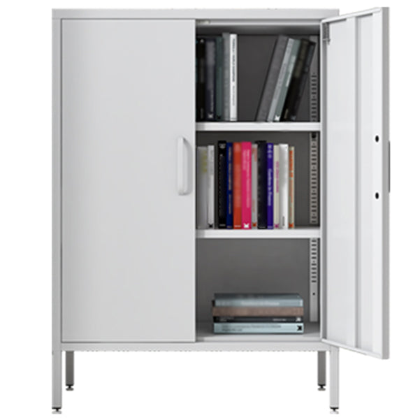 Steel Sideboard Modern Server Cabinet with Storage for Dining Room Kitchen 31"L x 16"W x 40"H White Metal Clearhalo 'buffet_sideboard' 'Buffets & Sideboards' 'furn' 'furn_buffet_sideboard' 'Furniture' 'Kitchen & Dining Furniture' 5321569