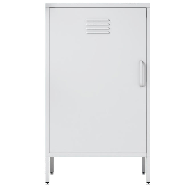 Steel Sideboard Modern Server Cabinet with Storage for Dining Room Kitchen 24"L x 16"W x 40"H White Metal Clearhalo 'buffet_sideboard' 'Buffets & Sideboards' 'furn' 'furn_buffet_sideboard' 'Furniture' 'Kitchen & Dining Furniture' 5321570