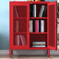 Steel Sideboard Modern Server Cabinet with Storage for Dining Room Kitchen 31"L x 16"W x 40"H Red Mesh Clearhalo 'buffet_sideboard' 'Buffets & Sideboards' 'furn' 'furn_buffet_sideboard' 'Furniture' 'Kitchen & Dining Furniture' 5321571