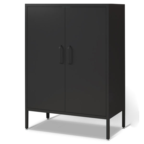 Steel Sideboard Modern Server Cabinet with Storage for Dining Room Kitchen 31"L x 16"W x 40"H Black Metal Clearhalo 'buffet_sideboard' 'Buffets & Sideboards' 'furn' 'furn_buffet_sideboard' 'Furniture' 'Kitchen & Dining Furniture' 5321575