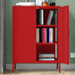 Steel Sideboard Modern Server Cabinet with Storage for Dining Room Kitchen 31"L x 16"W x 40"H Red Metal Clearhalo 'buffet_sideboard' 'Buffets & Sideboards' 'furn' 'furn_buffet_sideboard' 'Furniture' 'Kitchen & Dining Furniture' 5321584