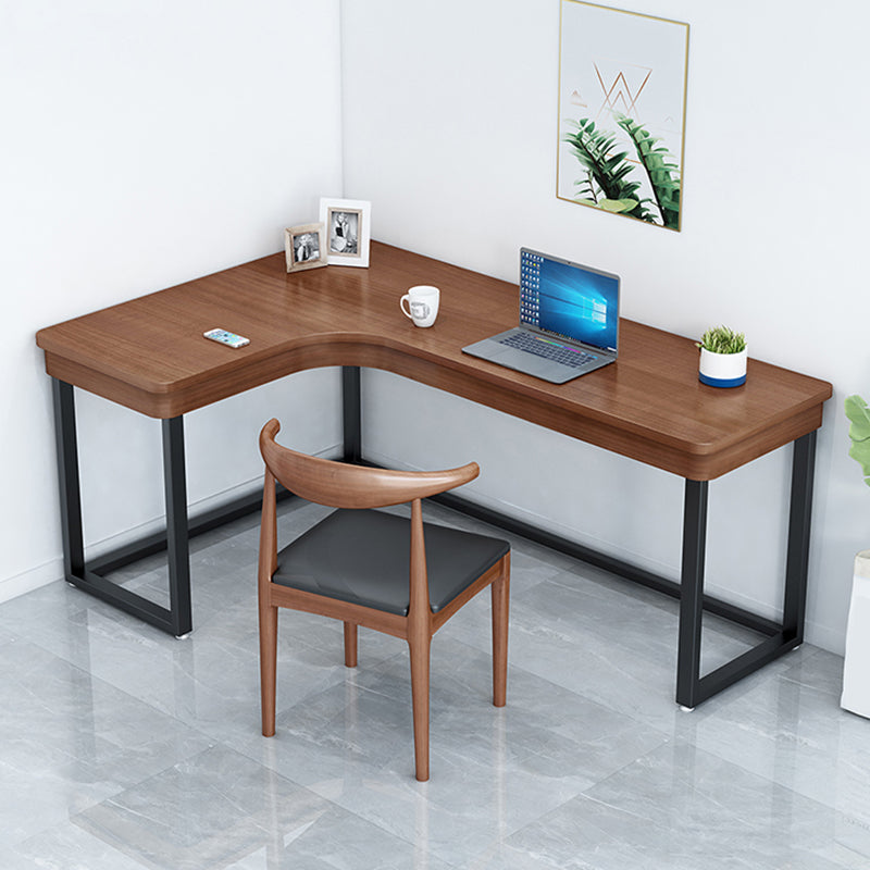 L-Form Solid Pine Writing Table Industrial Home Working Table
