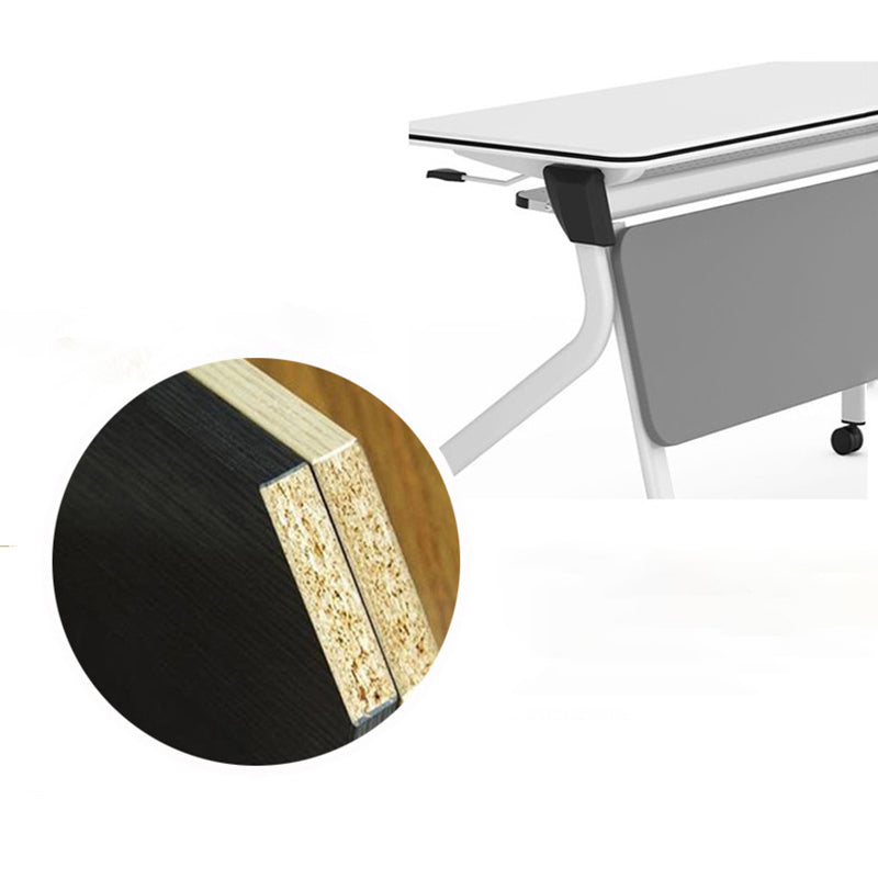 Manufactured Wood Top Writing Desk Folding Modern Desk with Caster Wheels Clearhalo 'furn' 'furn_office_desk' 'Furniture' 'Office Desks' 'Office Furniture' 'office_desk' 5321671