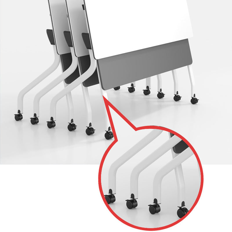 Manufactured Wood Top Writing Desk Folding Modern Desk with Caster Wheels Clearhalo 'furn' 'furn_office_desk' 'Furniture' 'Office Desks' 'Office Furniture' 'office_desk' 5321672